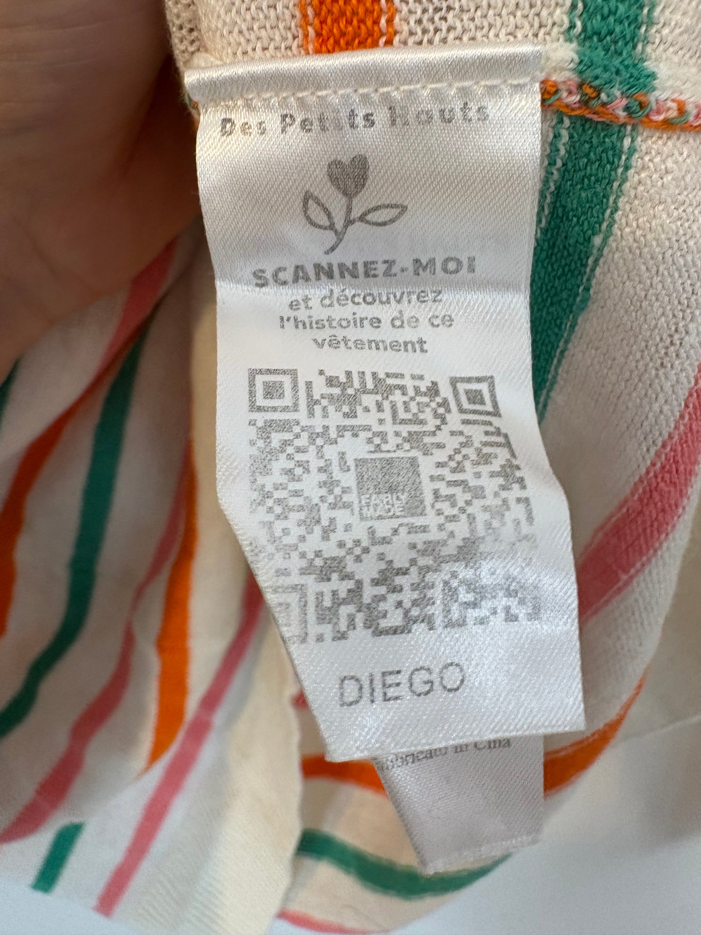 DES PETITS HAUTS. Jersey lino rayas