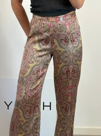 ETRO. Pantalón estampado seda. T. 42 (M)