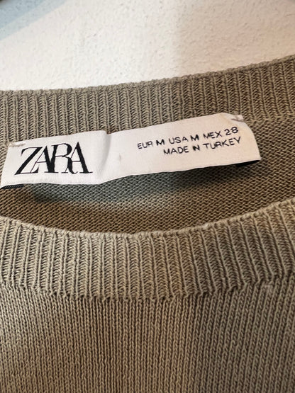 ZARA. Knitted midi dress with colored top. TM