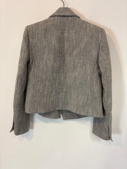 ZARA. Chaqueta con lana gris jaspeada. T S