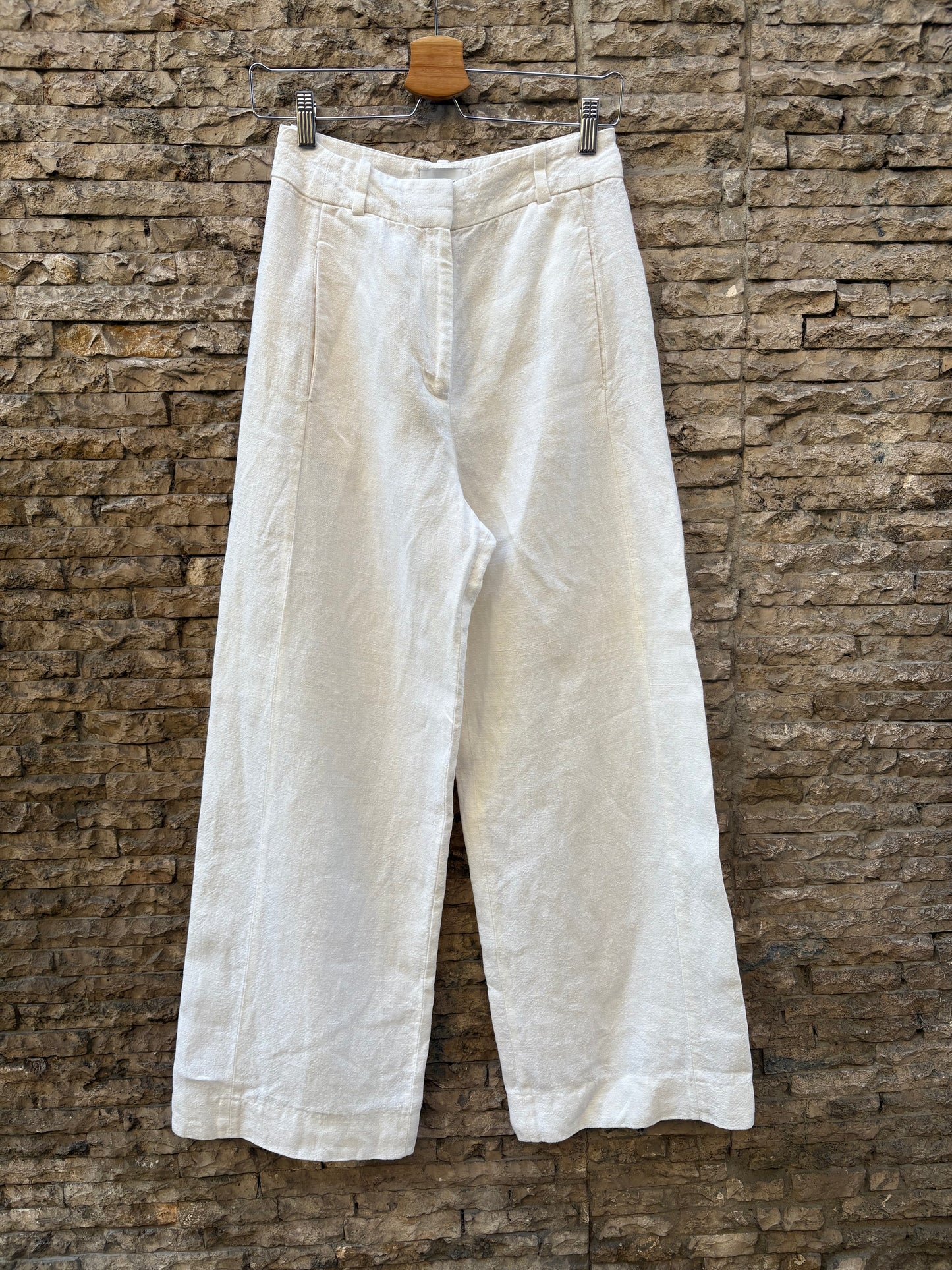 MASSIMO DUTTI Limited Edition. pantalón 100% lino en crudo