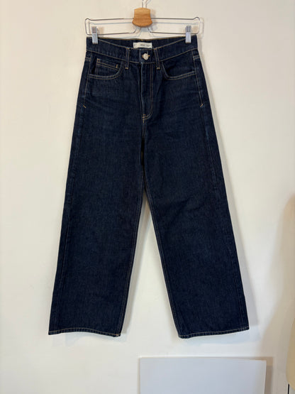MANGO. Denim pata ancha azul oscuro