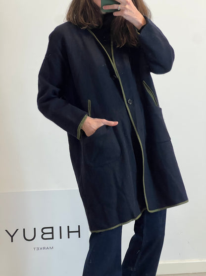 BELLEROSE. Blue cloth coat S.0(XS)