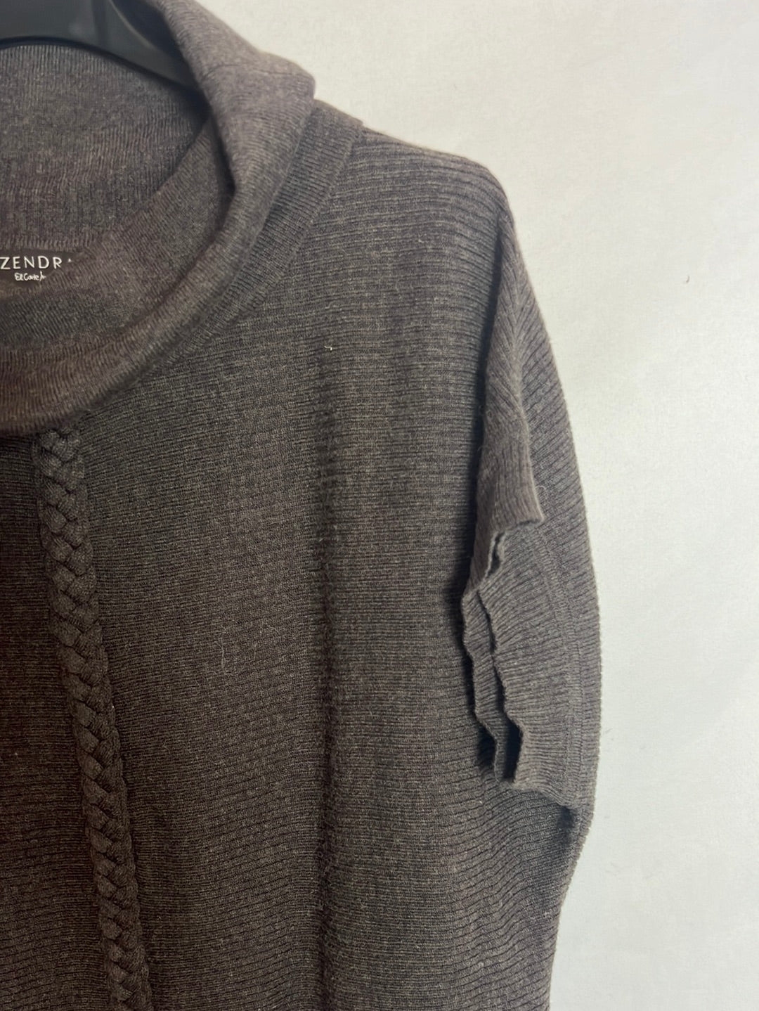 ZENDRA. Jersey sin mangas marrón jaspeado. T S