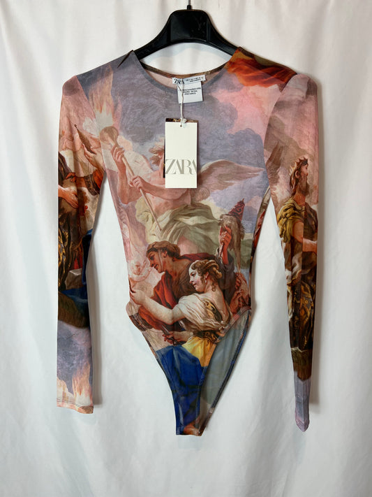 ZARA. Printed mesh bodysuit Ts