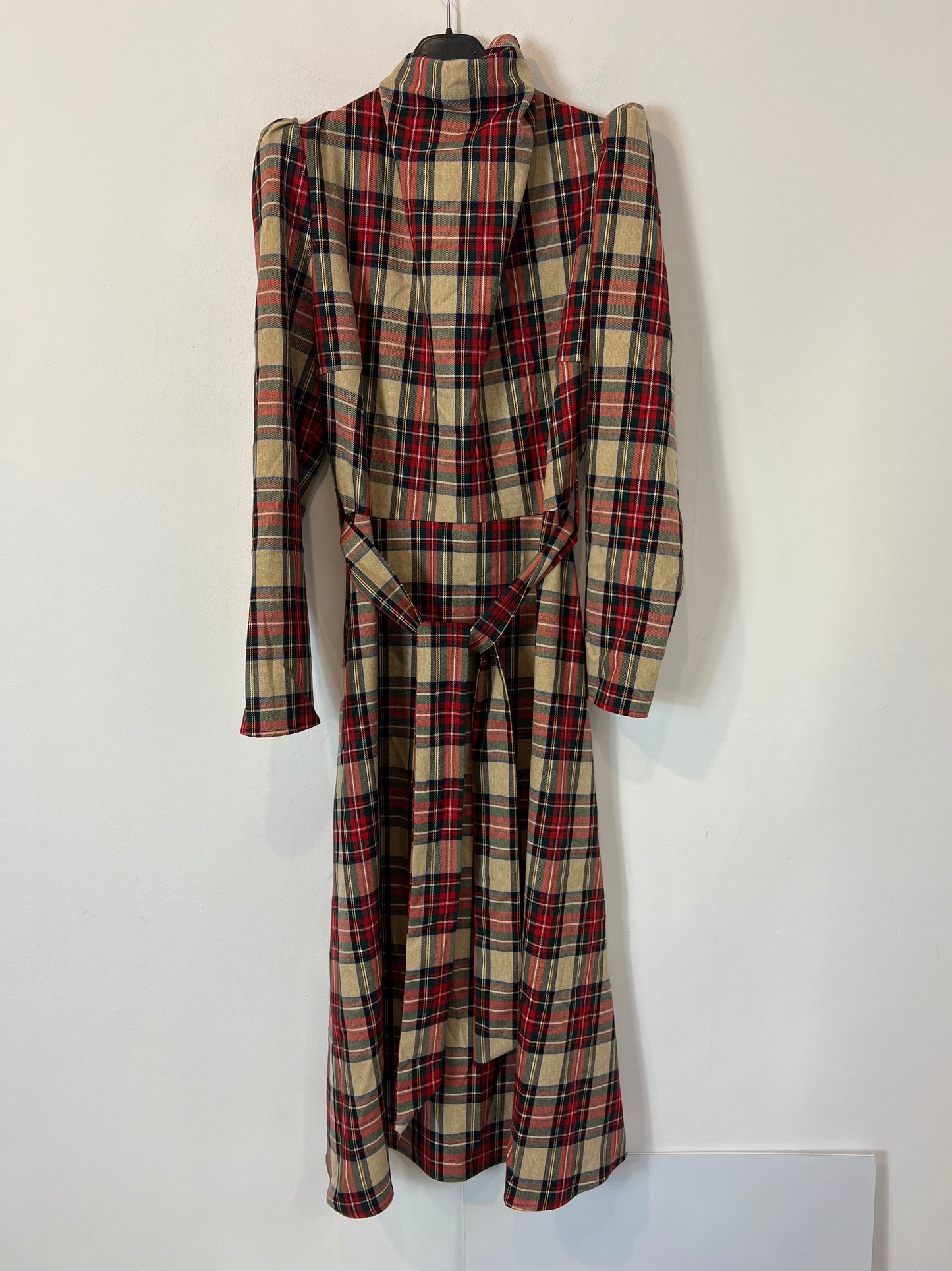 COOSY. Vestido midi cuadros T.s