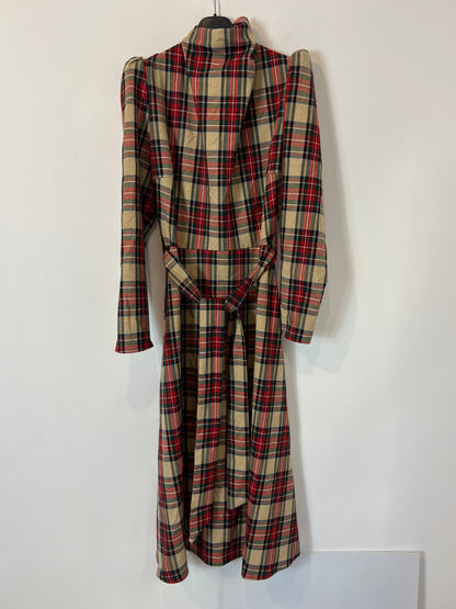 COOSY. Vestido midi cuadros T.s