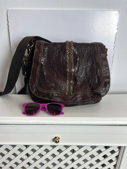 JOGSAW. Brown leather studded bag (Tara)