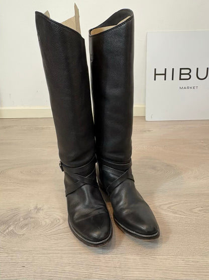 MASSIMO DUTTI. Botas altas piel camperas. T 40