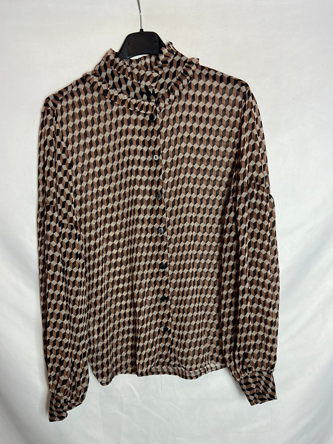 MANGO. Tm geometric print blouse