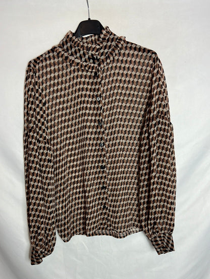 MANGO. Tm geometric print blouse