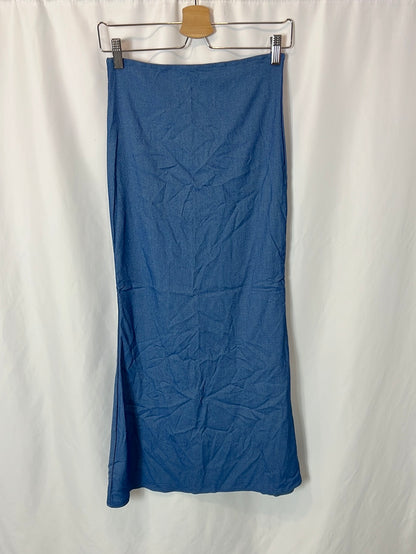 OTHERS. Long blue stretch skirt. XS/S