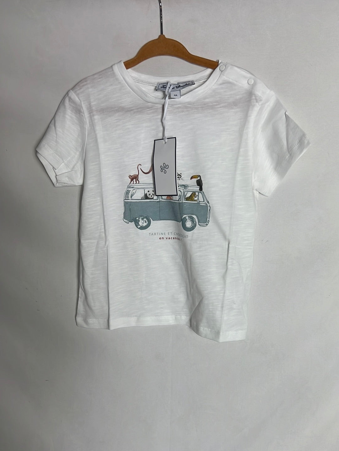 TARTINE ET CHOCOLAT. Cotton T-shirt with drawings. Age 4