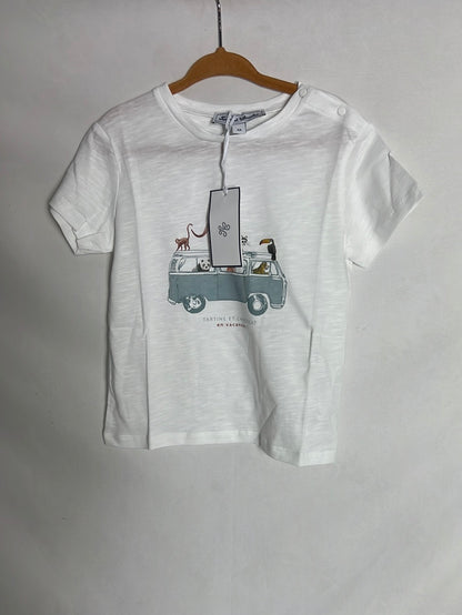 TARTINE ET CHOCOLAT. Cotton T-shirt with drawings. Age 4
