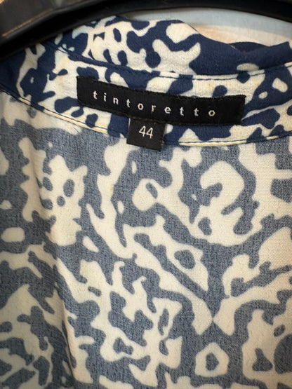 TINTORETTO. Vestido largo azul estampado. T 44