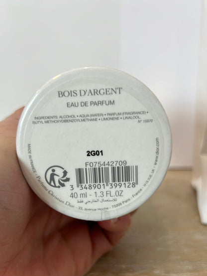CHRISTIAN DIOR BOIS D´ARGENT. Unisex Eau de Parfum. 40 ml