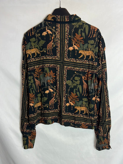 ZARA. Animal print blouse, size XL (m/l)