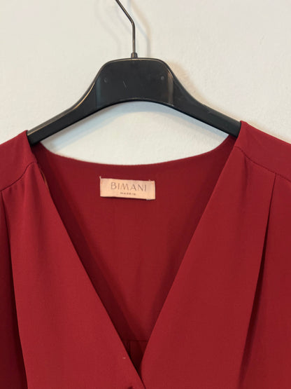 BIMANI. Blusa burdeos botones T.m