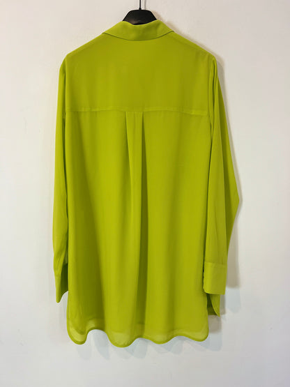 BIMANI. Blusa verde lima abotonada T.m