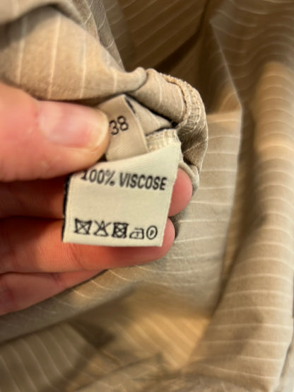 CORTANA. Beige striped pencil skirt. Size 36