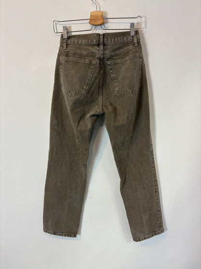 ZARA. Pantalón denim marrón
