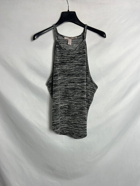 FOREVER 21. Top cuello halter gris jaspeado. T M