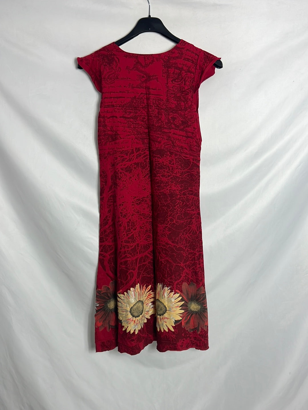 DESIGUAL. Red printed midi dress. TS