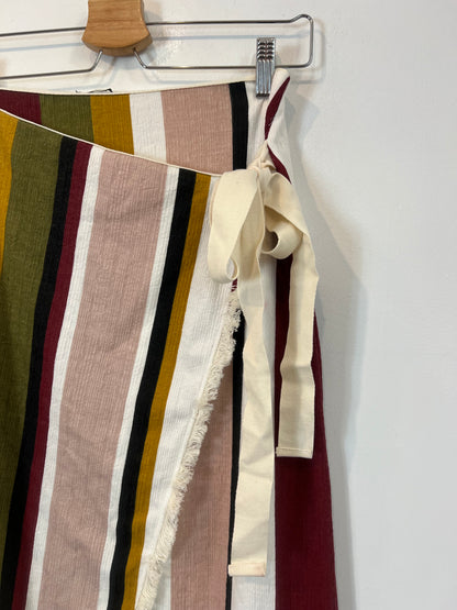 ZARA. Falda cruzada rayas T.s