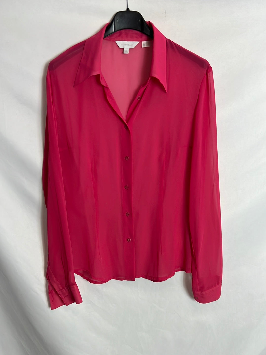 ZARA. Semi-sheer pink blouse. TS