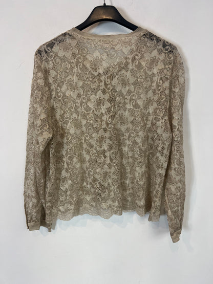 OTRAS. Chaqueta encaje beige. T S