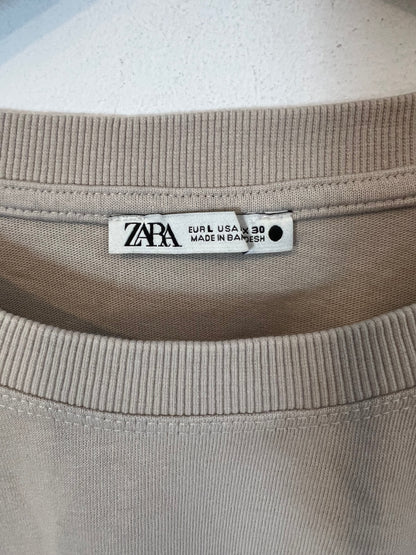 ZARA. Camiseta crop beige. T L