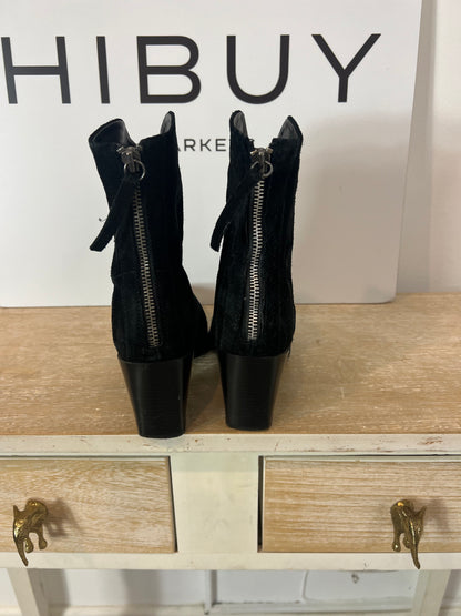 ZARA. Botines negros antelina T.37