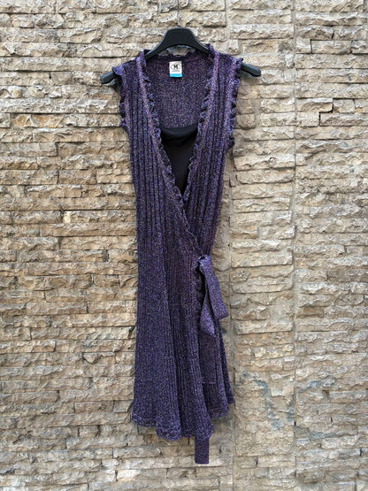 MISSONI. Vestido corto cruzado hilos brillo