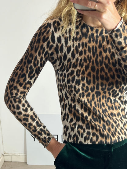 ZADIG&amp;VOLTAIRE. Animal print round neck sweater. T.S.