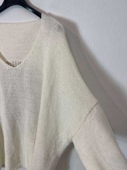 OTHERS. Beige sweater with back detail. TM/L