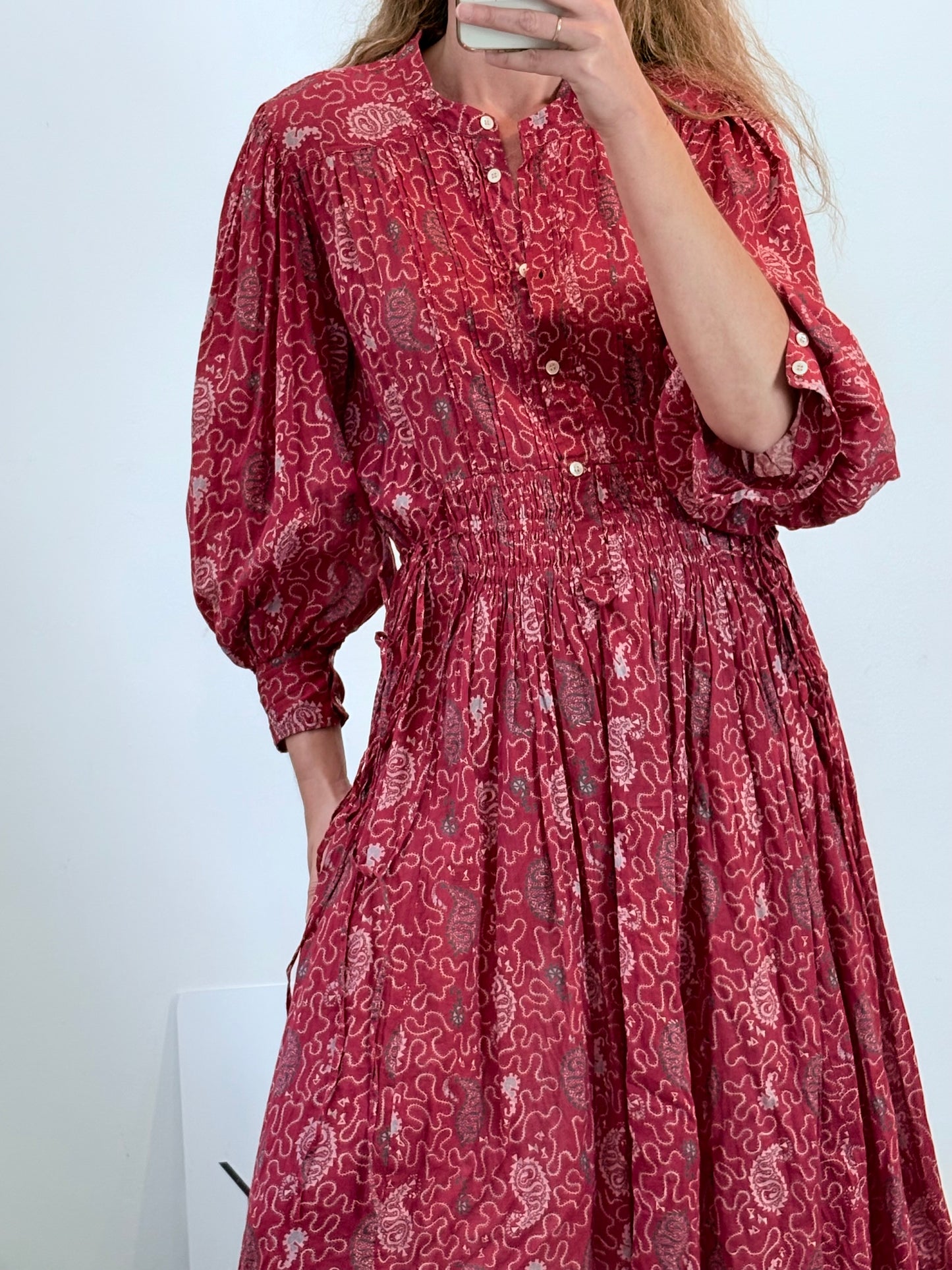 ISABEL MARANT . Vestido largo estampado detalles cintura