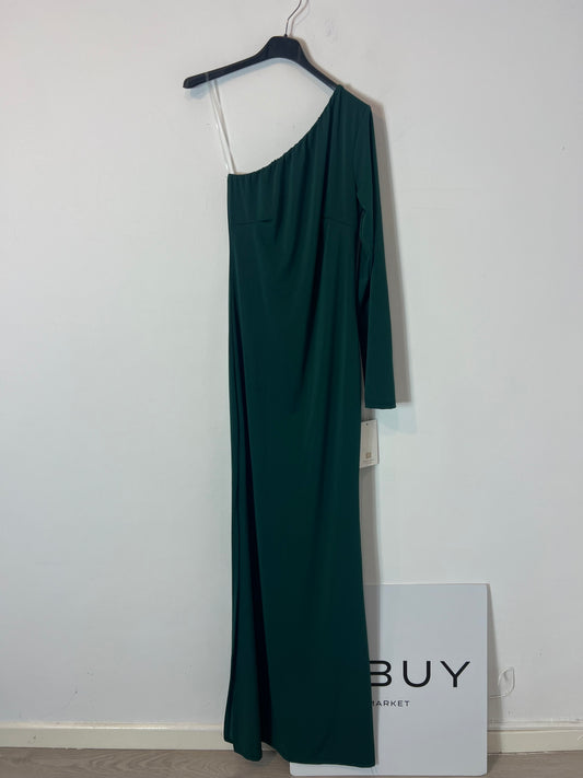 OTRAS. Vestido largo verde asimétrico. T XS/S