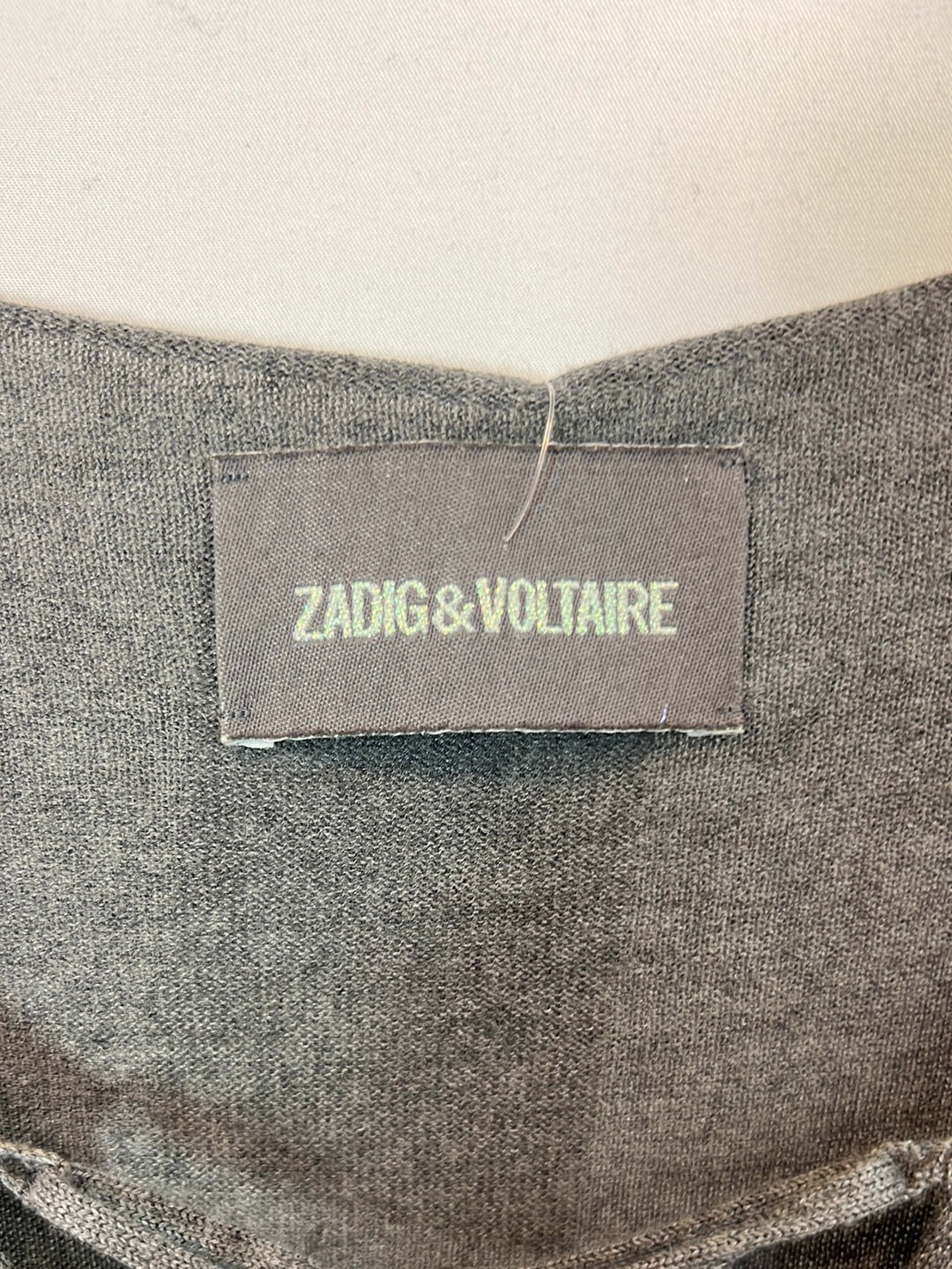 ZADIG&VOLTAIRE. Jersey gris seda y cashmere. T S