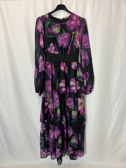 OTRAS. Vestido largo flores vaporoso T.s