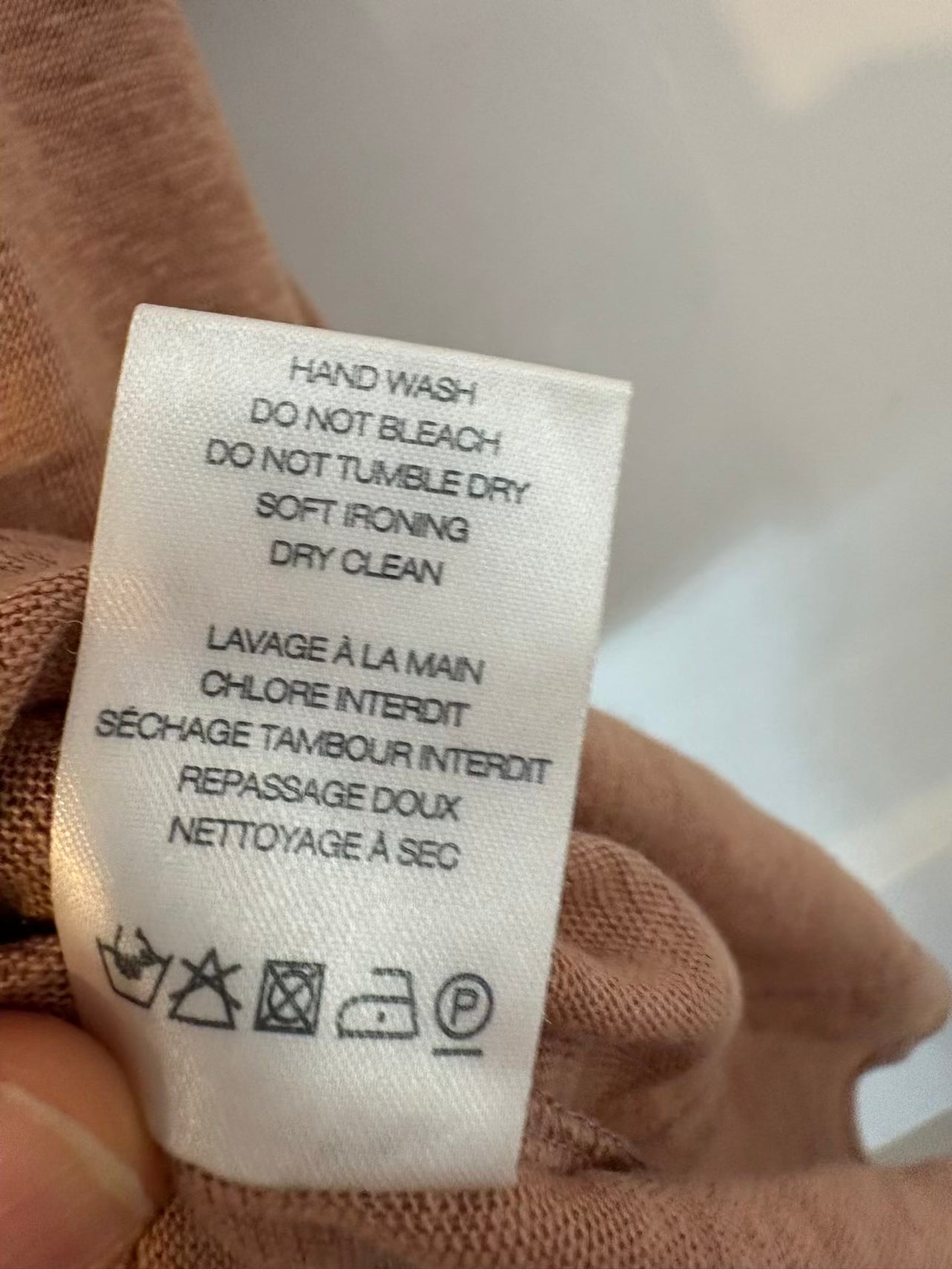 IRO. Camiseta lino rosa empolvado