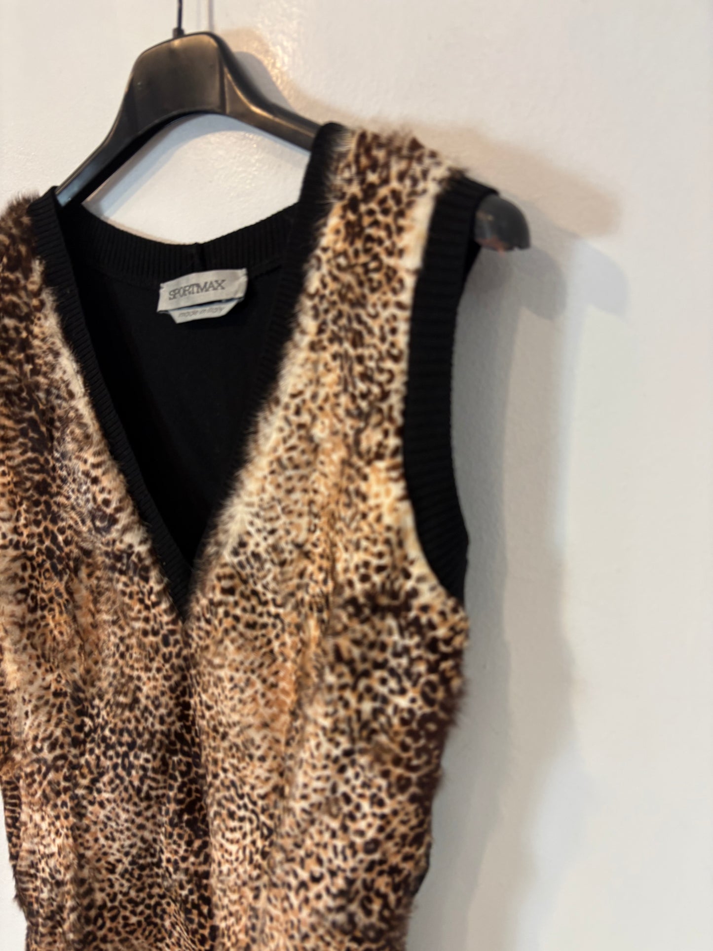 SPORTMAX. Top pelo natural y seda. T 42 (M)