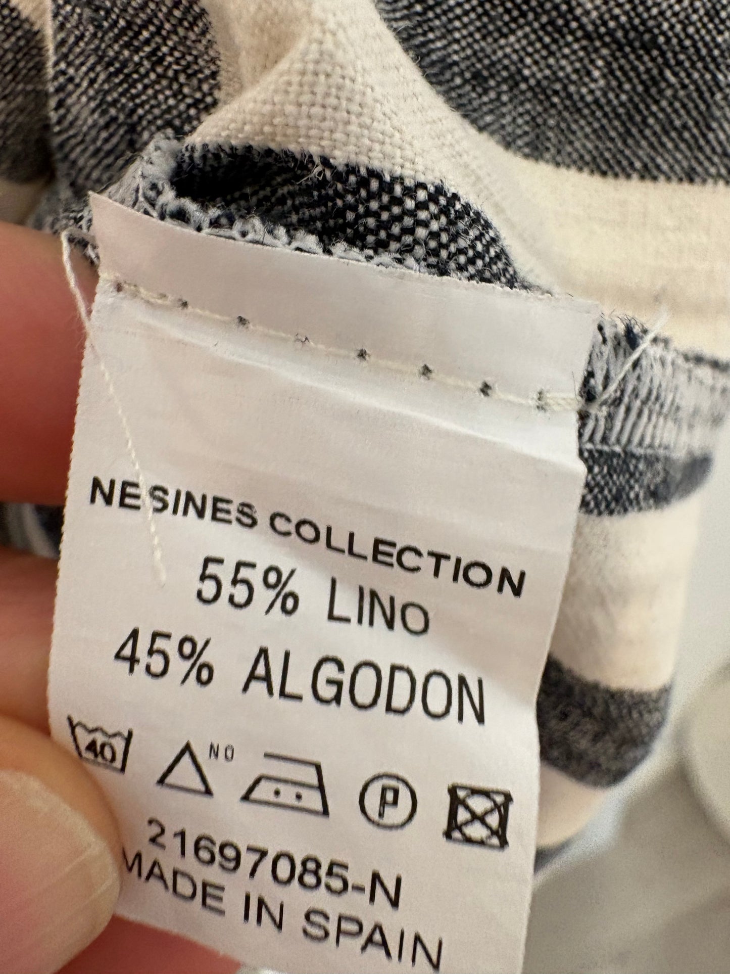 NESINES. Blusa/chaqueta rayas lino y algodón