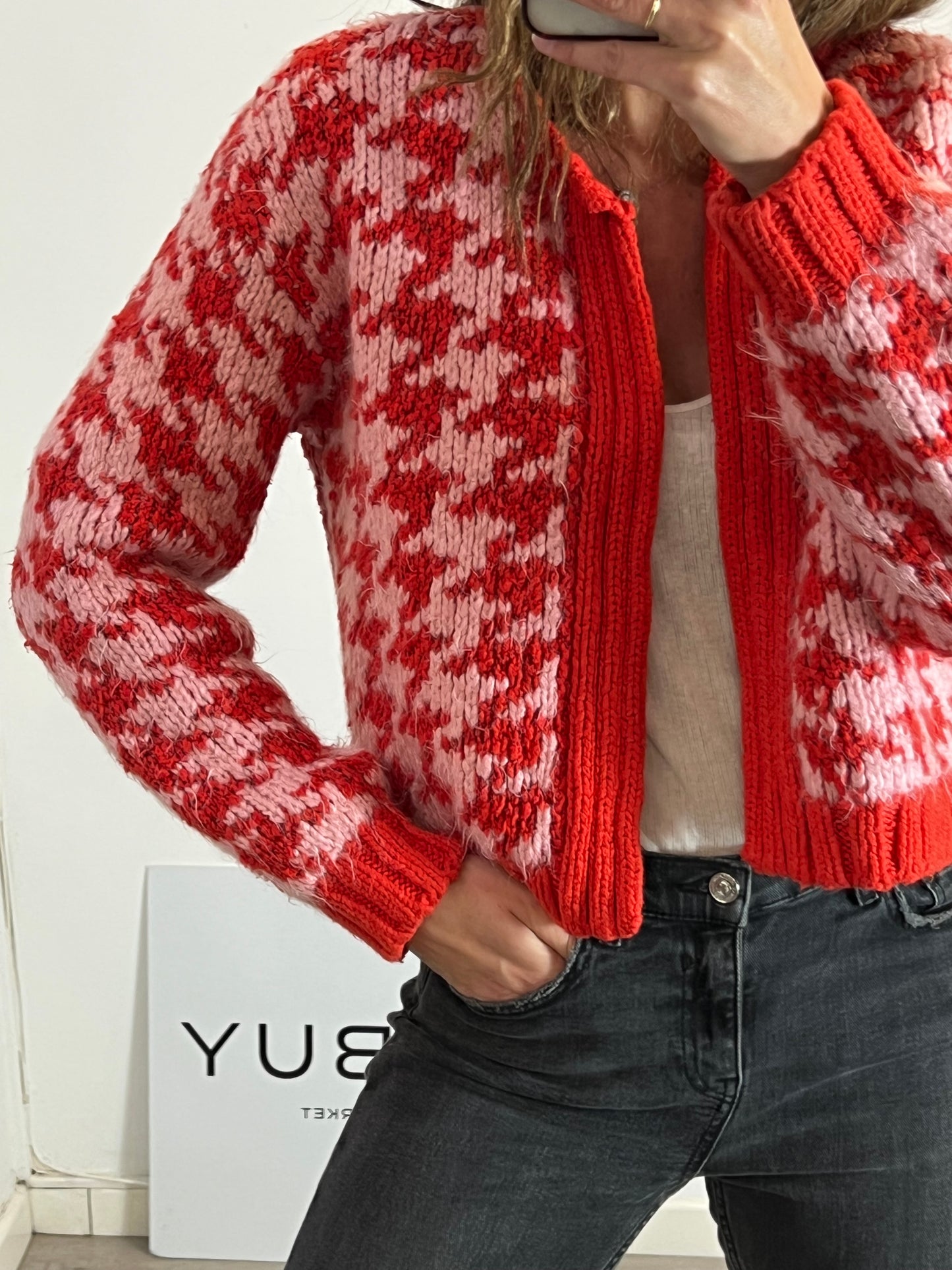 ZARA. Chaqueta pata de gallo T.l