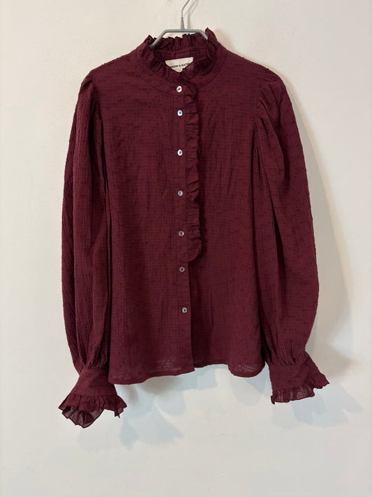 ANTIK BATIK. Blusa burdeos textura