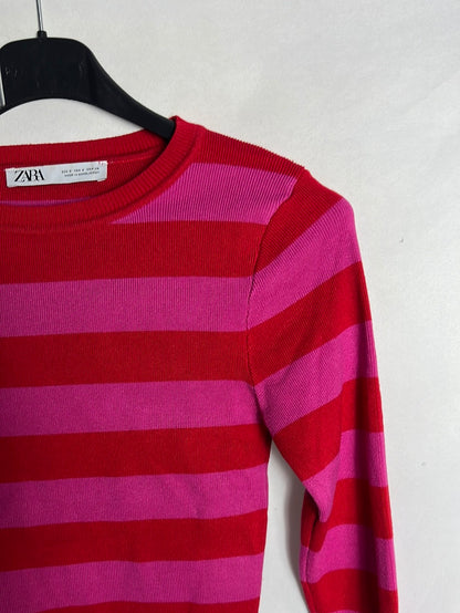 ZARA. Jersey cropped rayas T.s