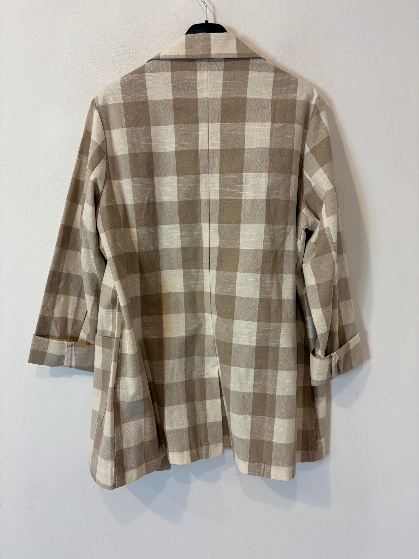 MUS & BOMON. Blazer cuadros beiges algodón