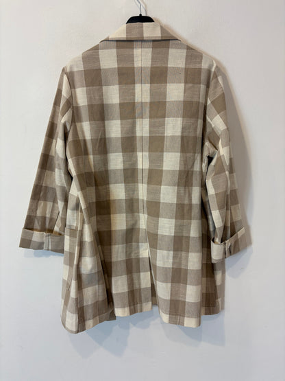 MUS & BOMON. Blazer cuadros beiges algodón