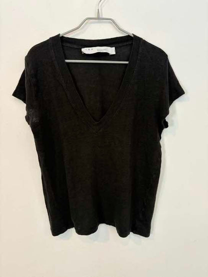 IRO. Camiseta negra de lino