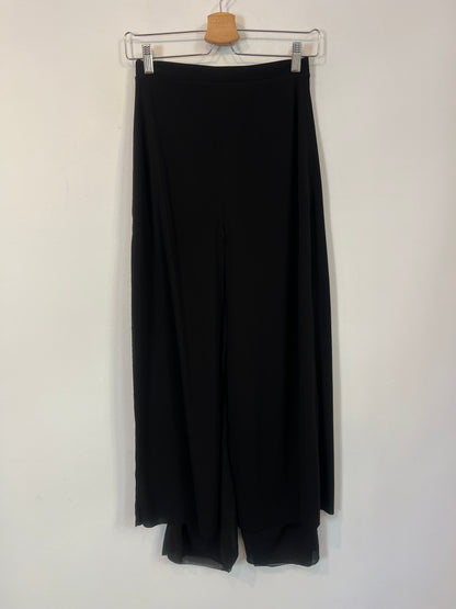 ZARA. Pantalón fluido negro aberturas  T.s