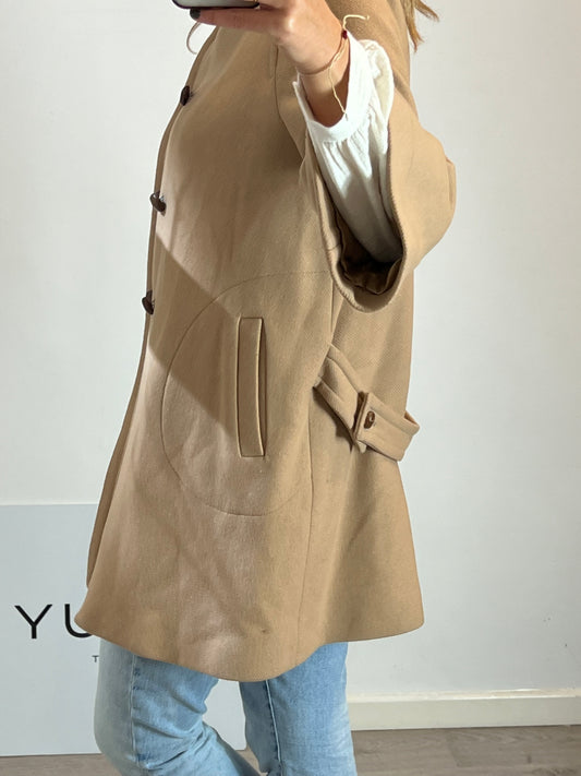 ZARA. abrigo beige paño  T.m